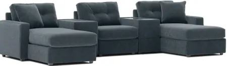 Modular One Navy 5-Piece Sectional with Dual Chaise