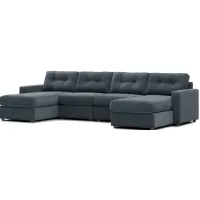 Modular One Navy 4-Piece Sectional with Dual Chaise