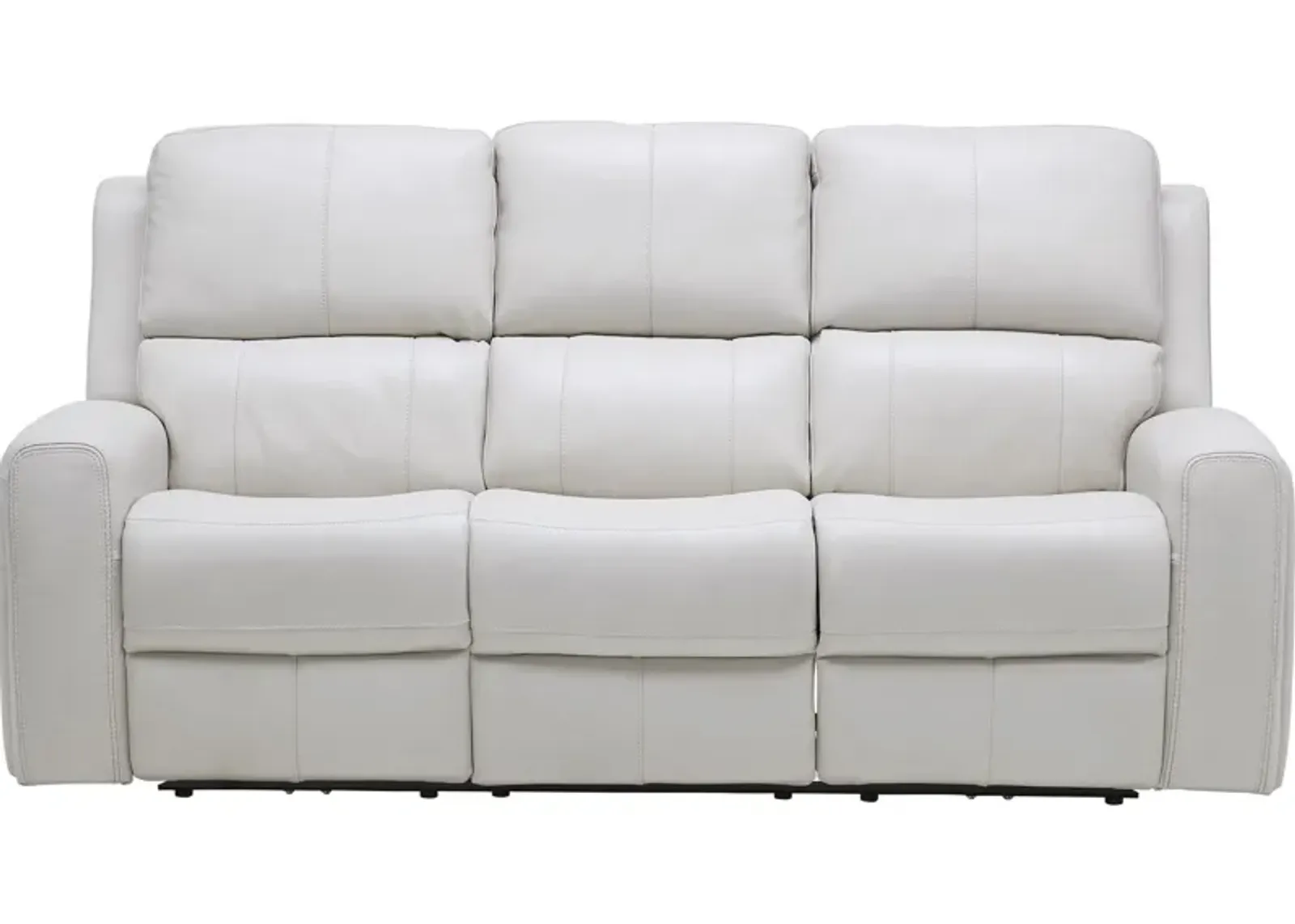 Linton Cream Leather Triple Power Reclining Sofa