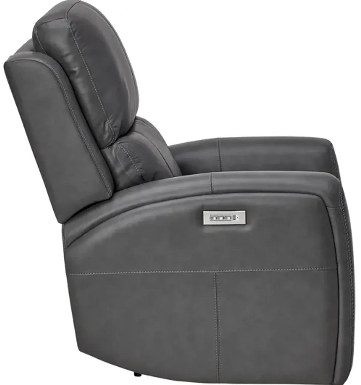 Linton Grey Leather Triple Power Recliner