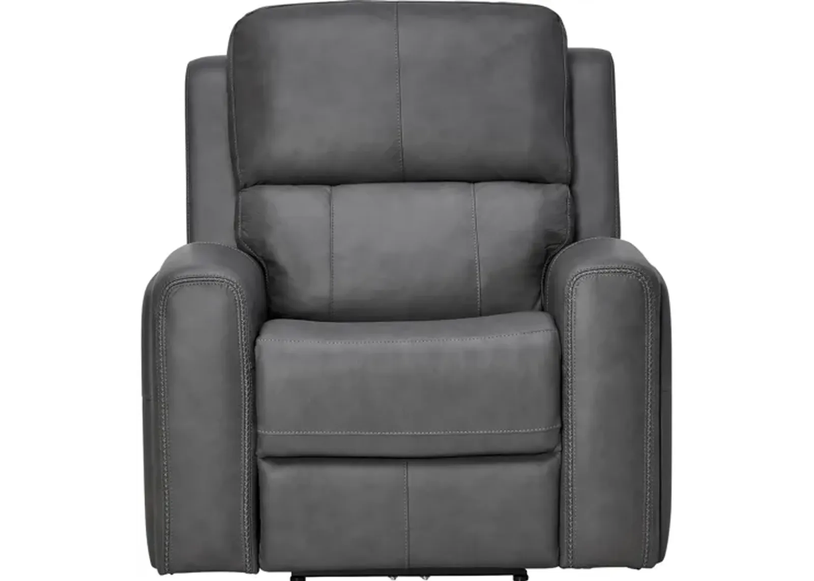 Linton Grey Leather Triple Power Recliner