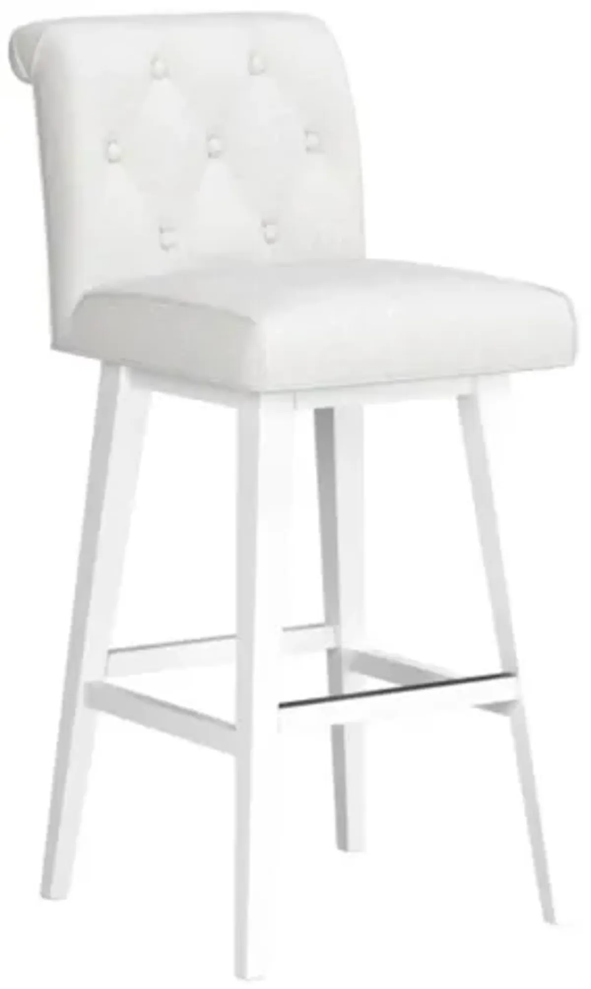 Tufted White Seat + White Adjustable Swivel Base