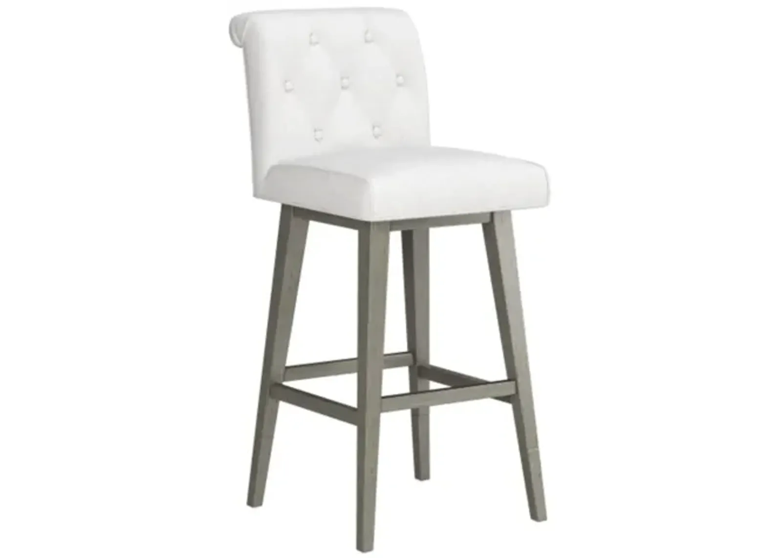 Tufted White Seat + Grey Adjustable Swivel Base