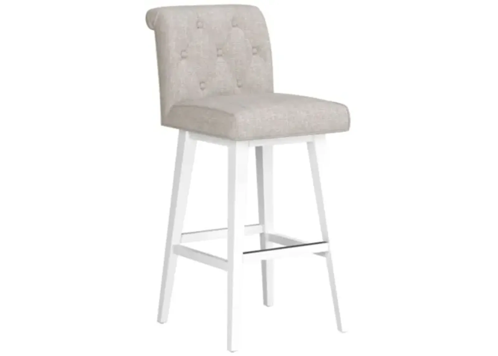 Tufted Oatmeal Seat + White Adjustable Swivel Base