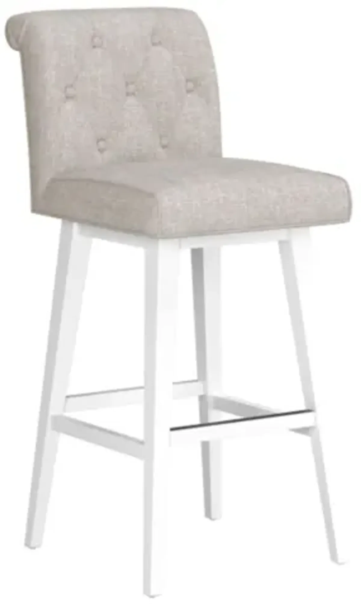 Tufted Oatmeal Seat + White Adjustable Swivel Base