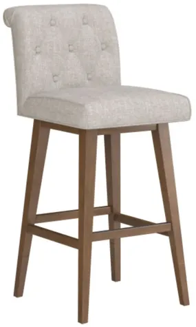 Tufted Oatmeal Seat + Brown Adjustable Swivel Base