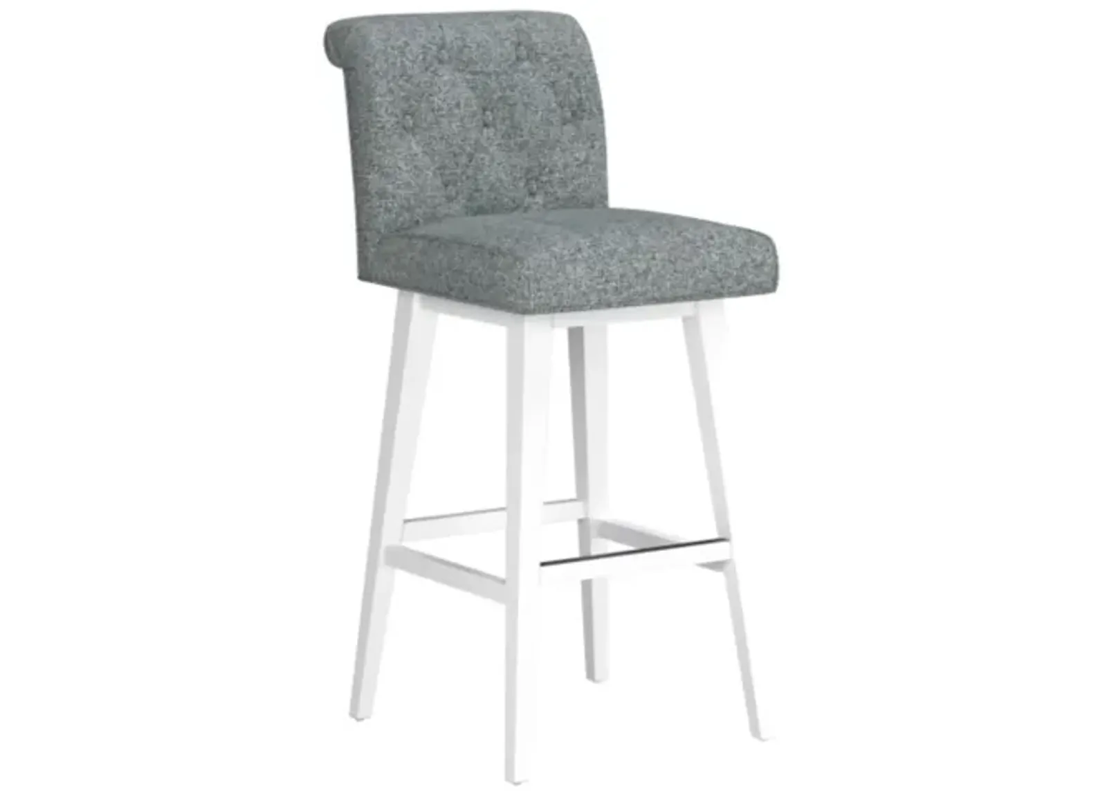 Tufted Grey Seat + White Adjustable Swivel Base