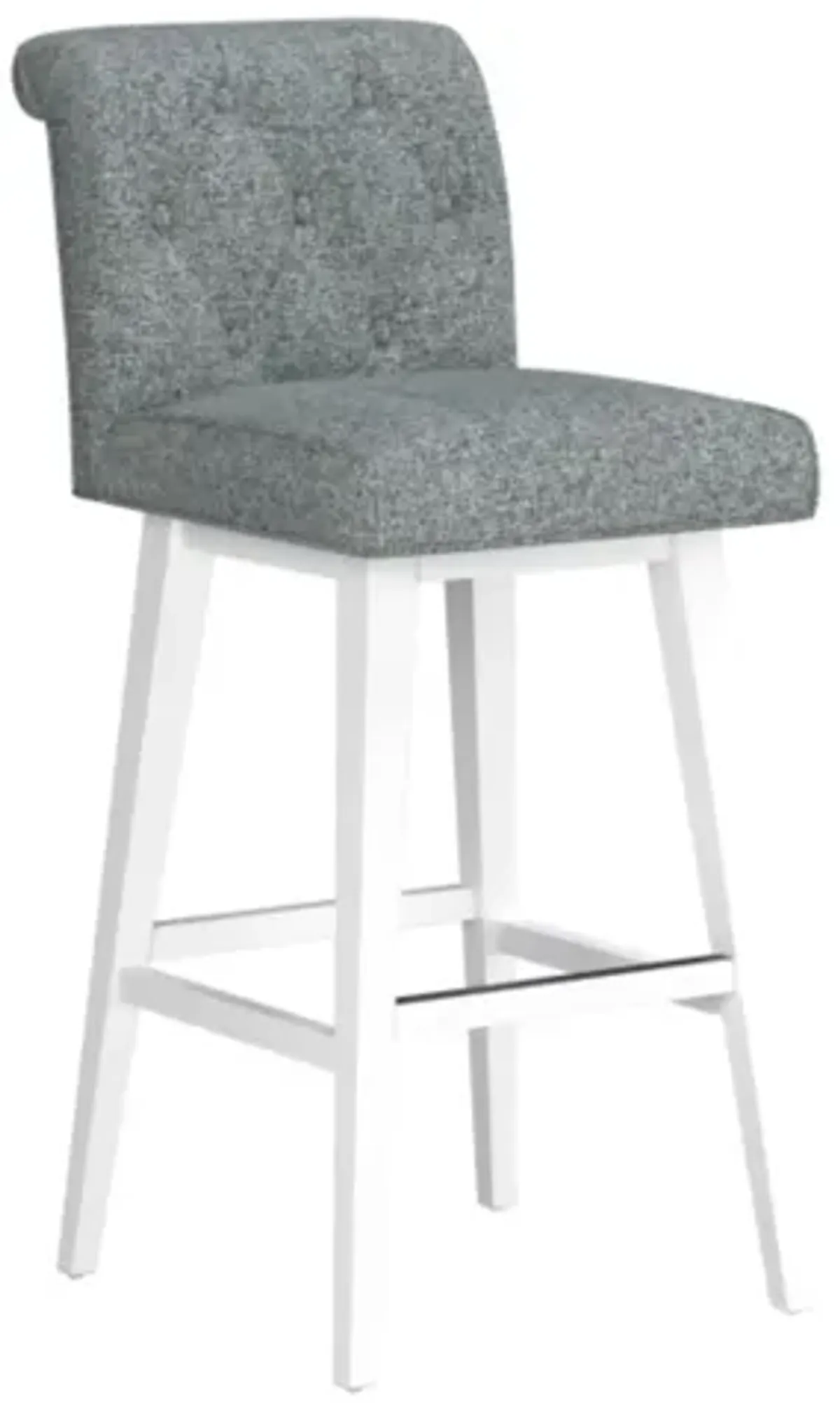 Tufted Grey Seat + White Adjustable Swivel Base