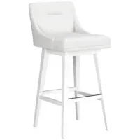 Tapered White Seat with White Adjustable Swivel Base