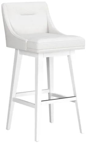 Tapered White Seat with White Adjustable Swivel Base