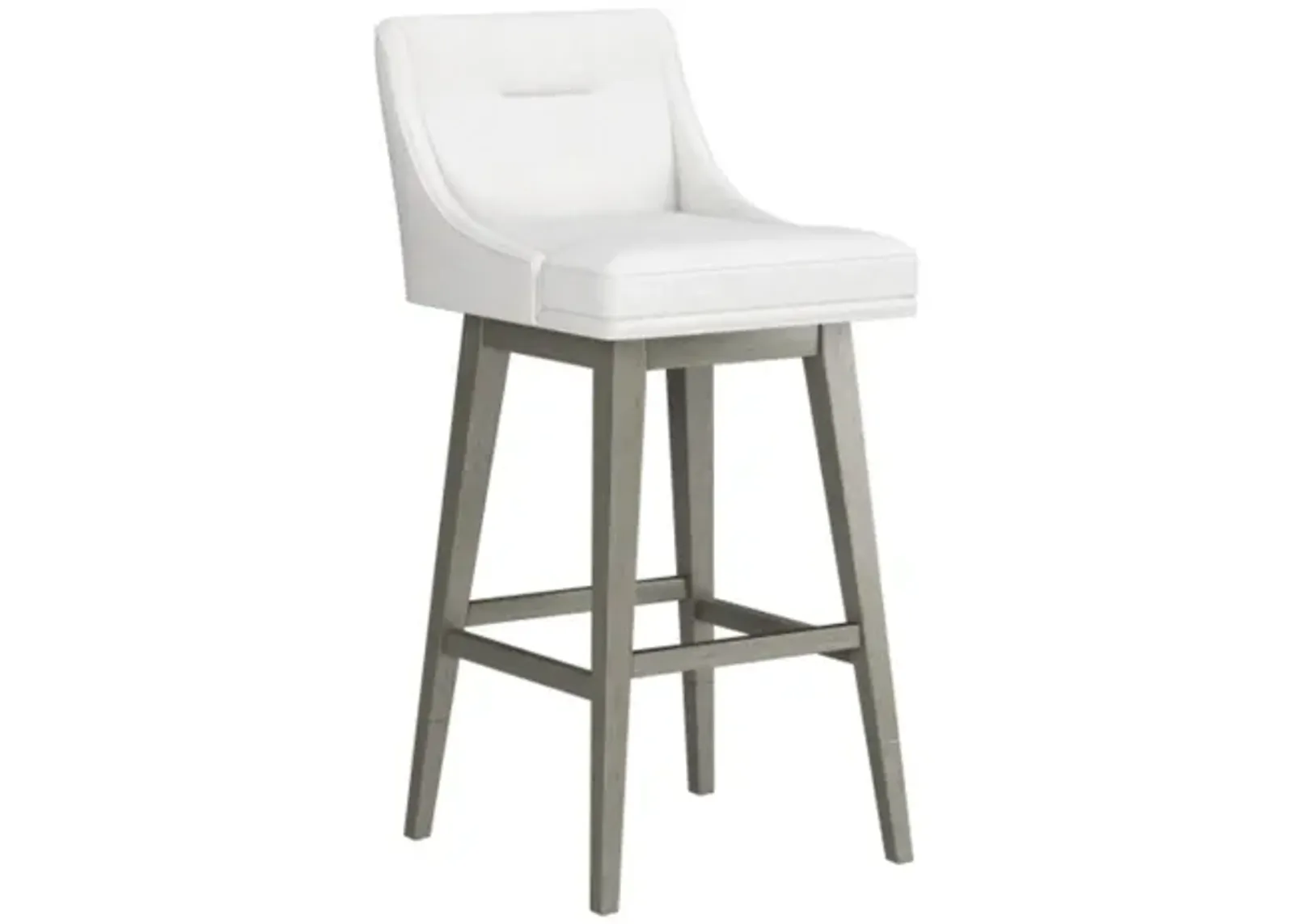 Tapered White Seat + Grey Adjustable Swivel Base