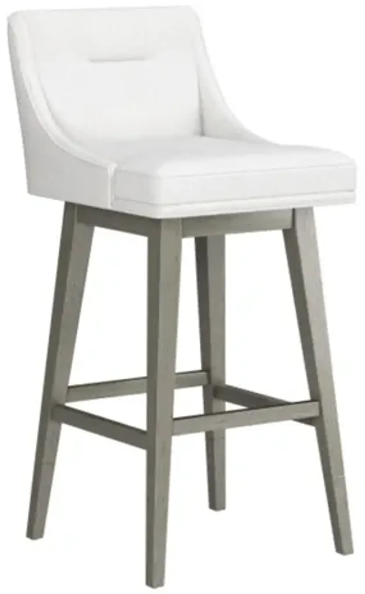 Tapered White Seat + Grey Adjustable Swivel Base