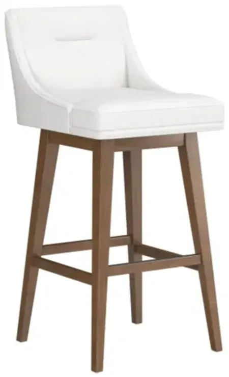 Tapered White Seat with Brown Adjustable Swivel Base
