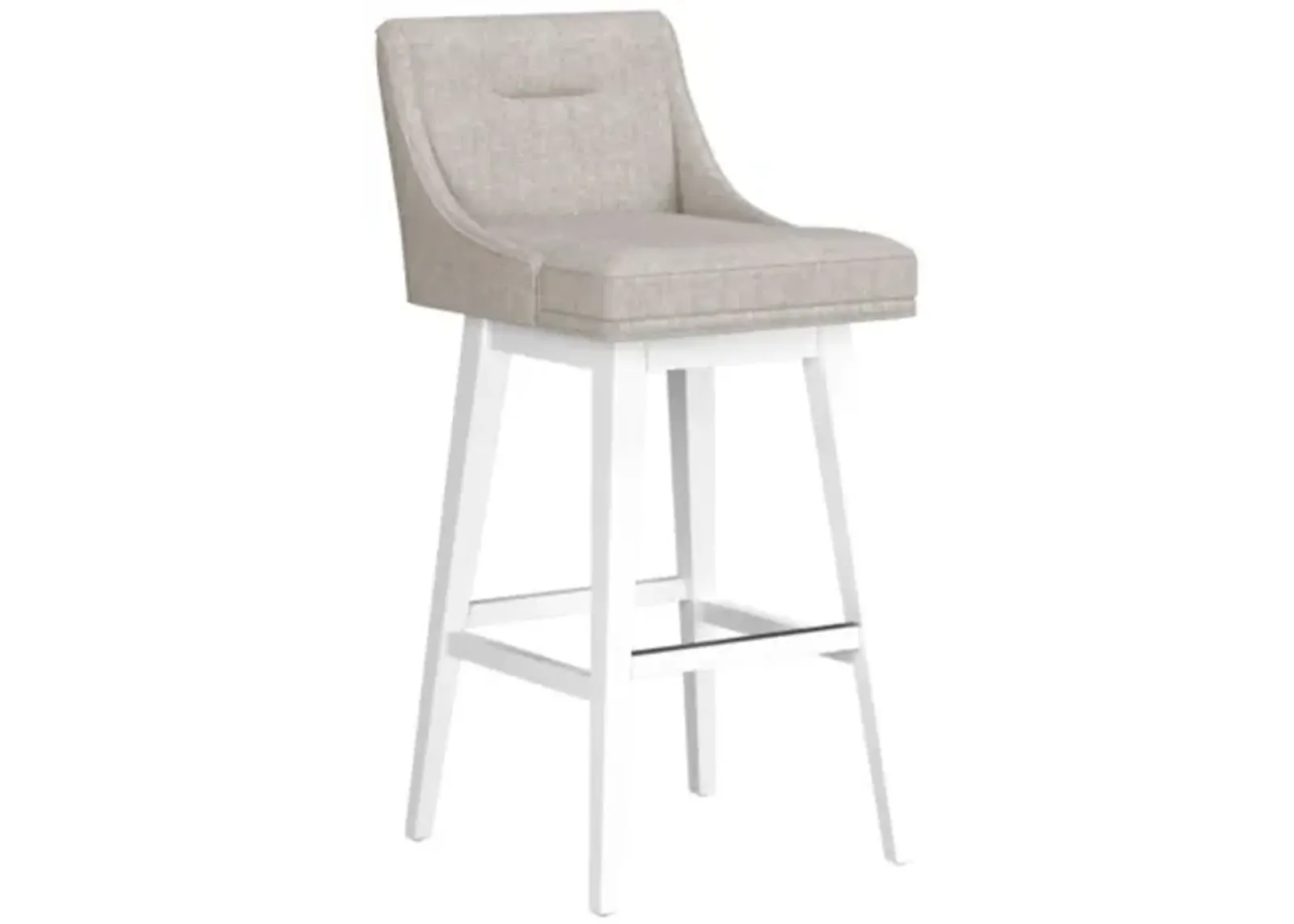 Tapered Oatmeal Seat + White Adjustable Swivel Base