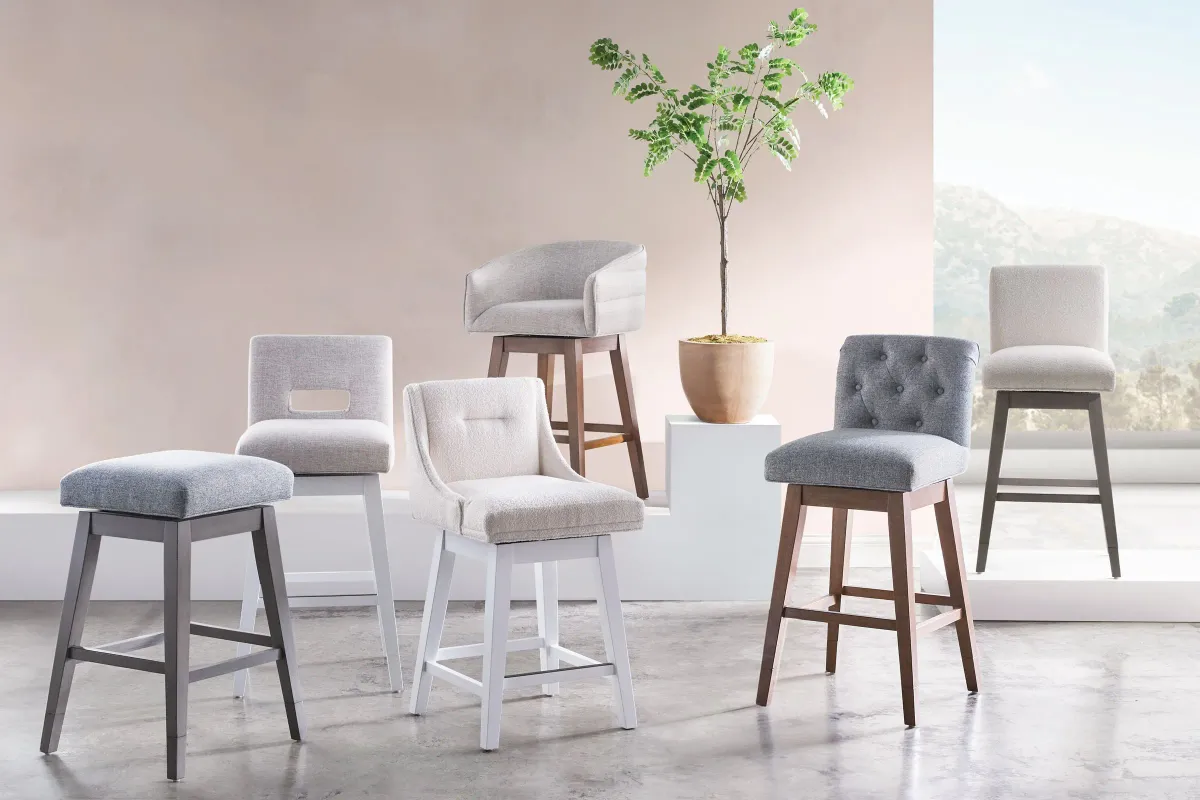 Parson Oatmeal Seat + Brown Adjustable Swivel Base