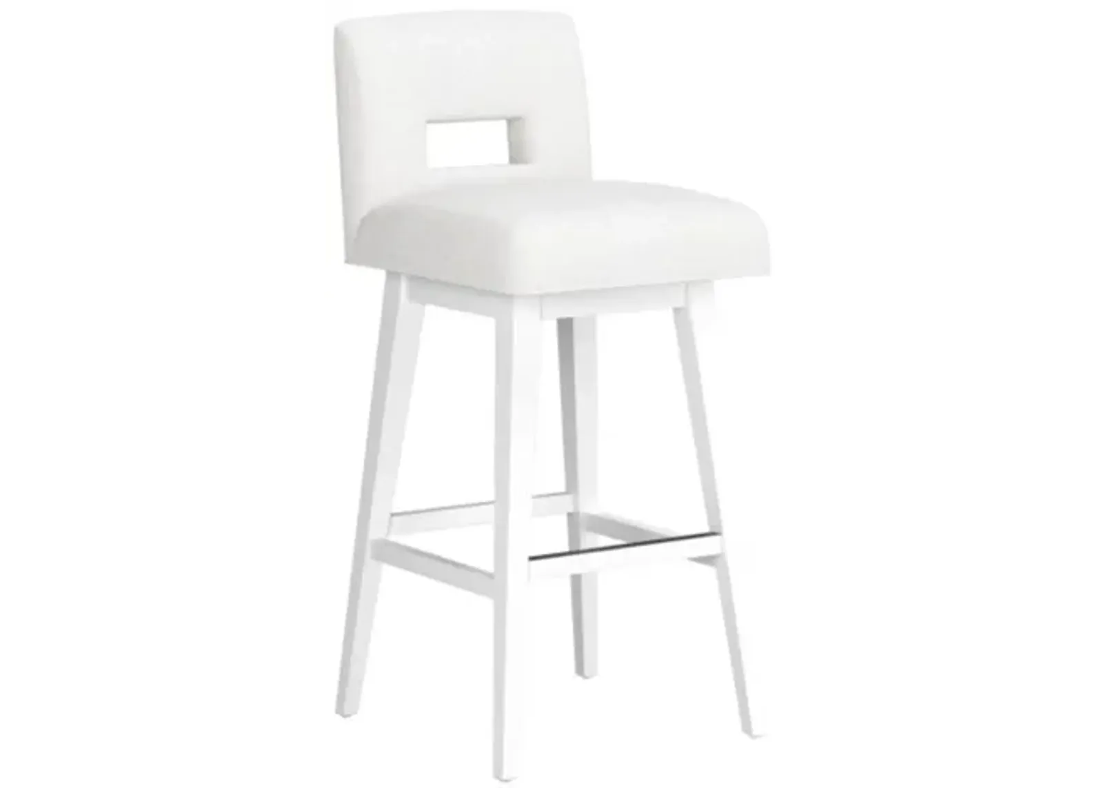 Keyback White Seat + White Adjustable Swivel Base