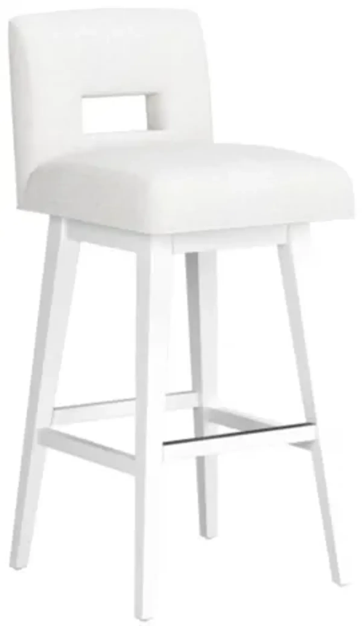 Keyback White Seat + White Adjustable Swivel Base