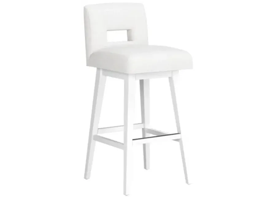 Keyback White Seat + White Adjustable Swivel Base