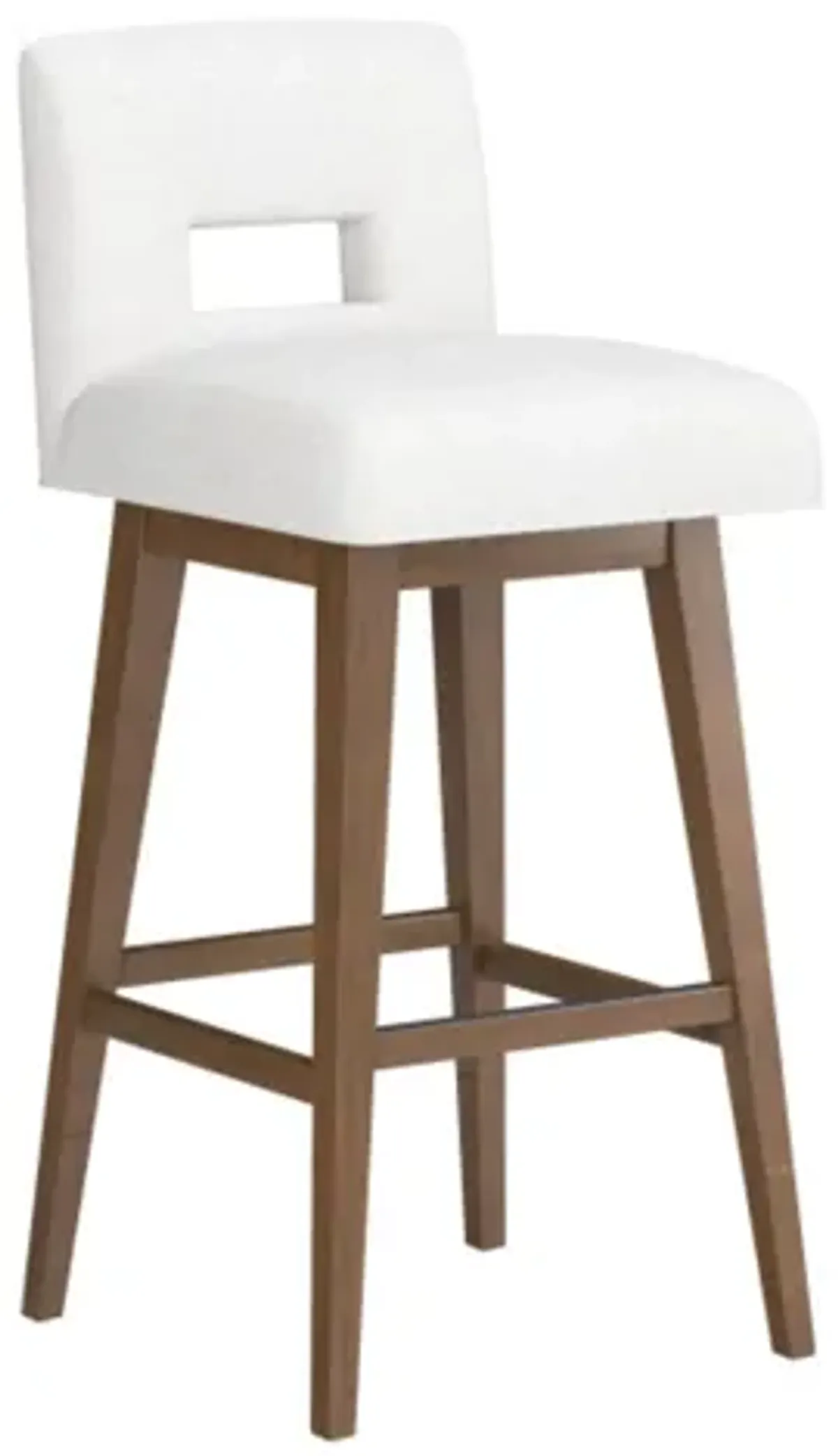 Keyback White Seat + Brown Adjustable Swivel Base