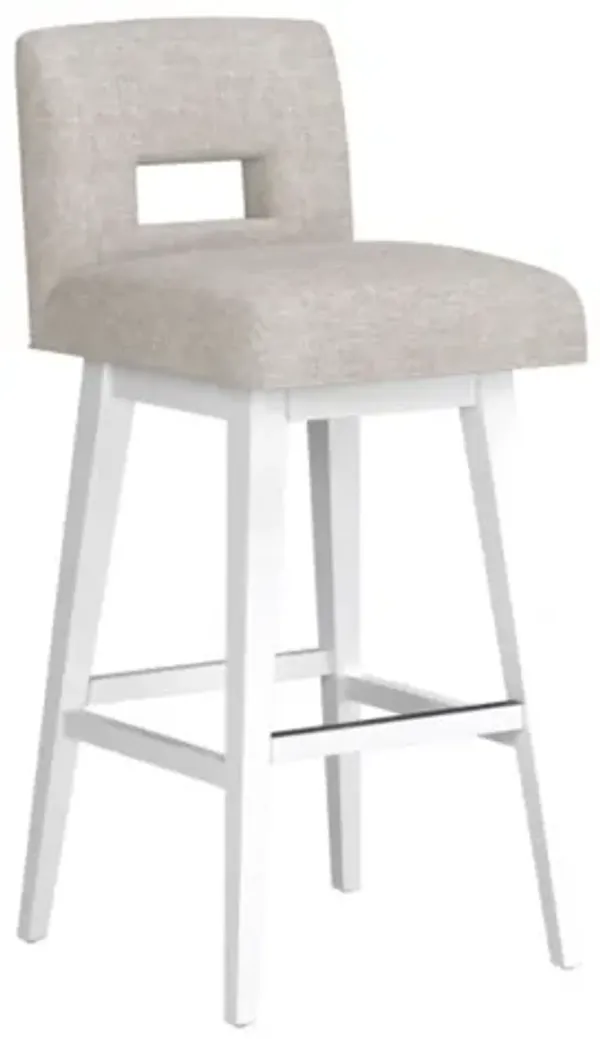 Keyback Oatmeal Seat + White Adjustable Swivel Base