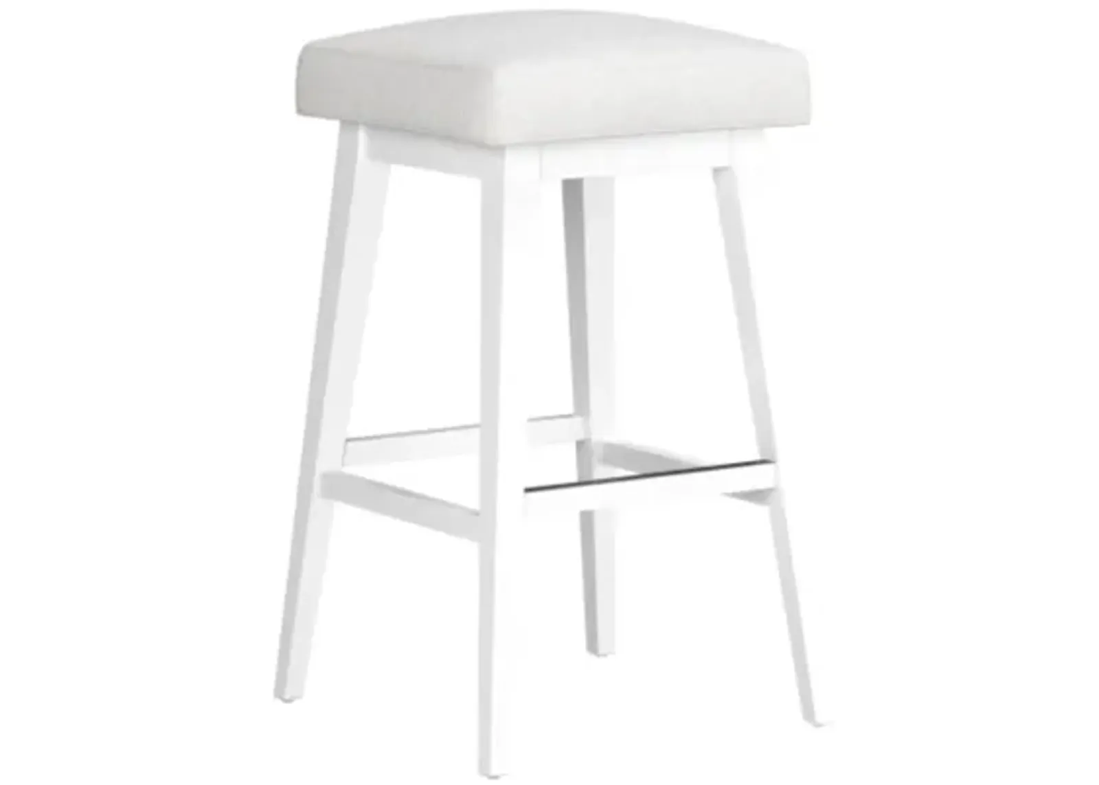 Backless White Seat with White Adjustable Swivel Base