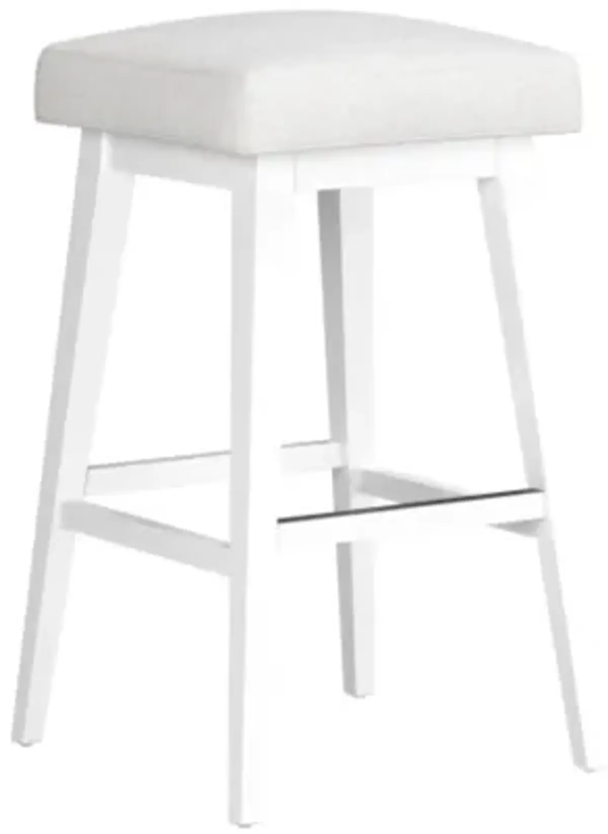 Backless White Seat with White Adjustable Swivel Base