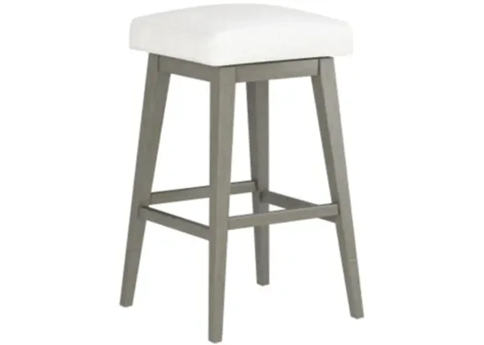 Backless White Seat with Grey Adjustable Swivel Base