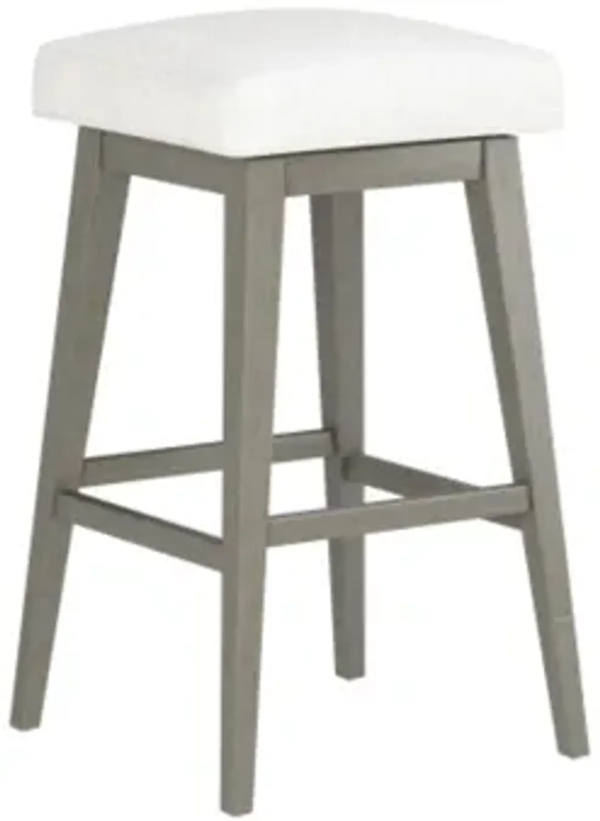 Backless White Seat with Grey Adjustable Swivel Base