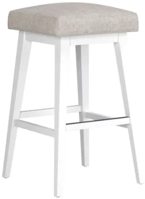 Backless Oatmeal Seat with White Adjustable Swivel Base