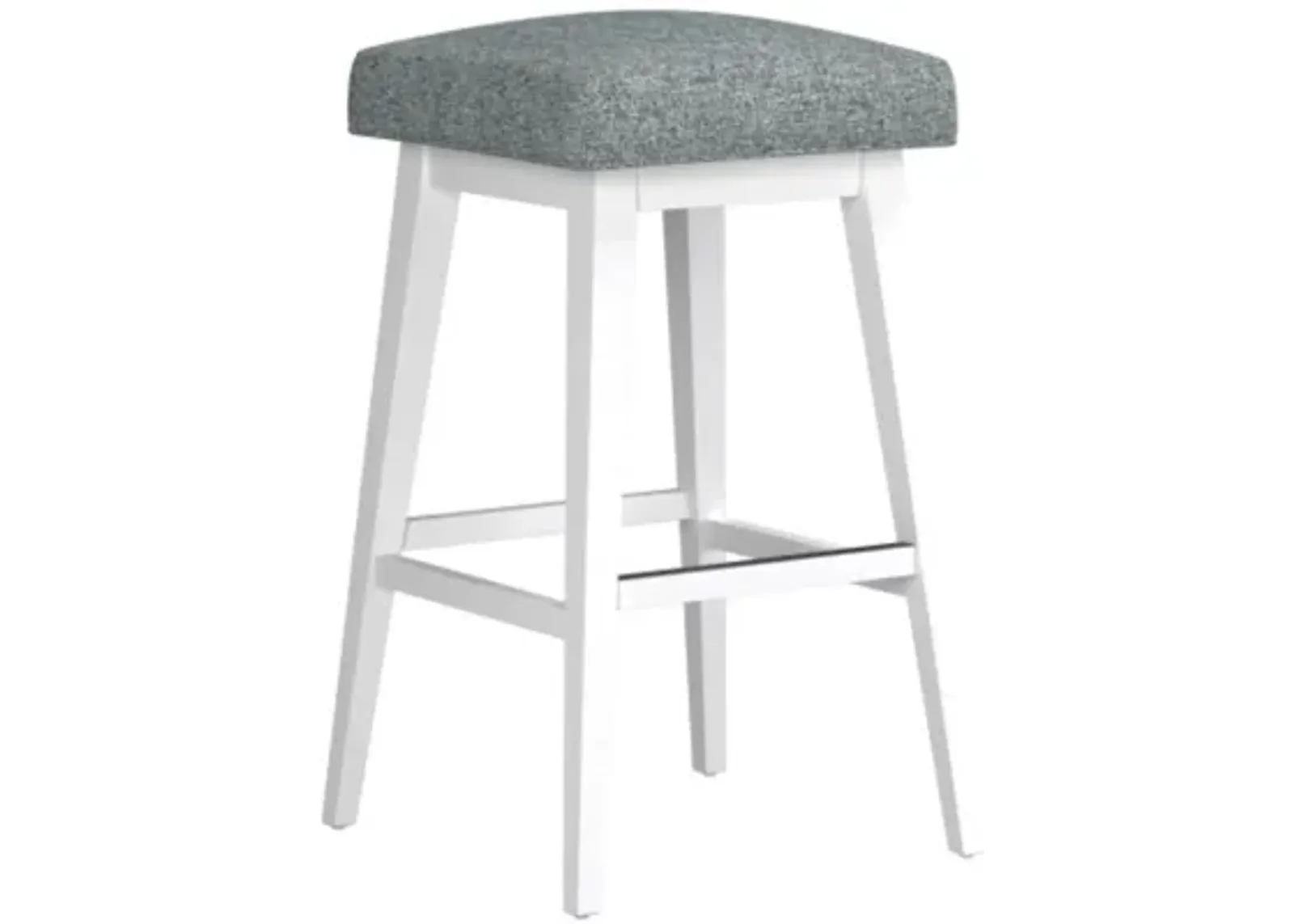 Backless Grey Seat with White Adjustable Swivel Base