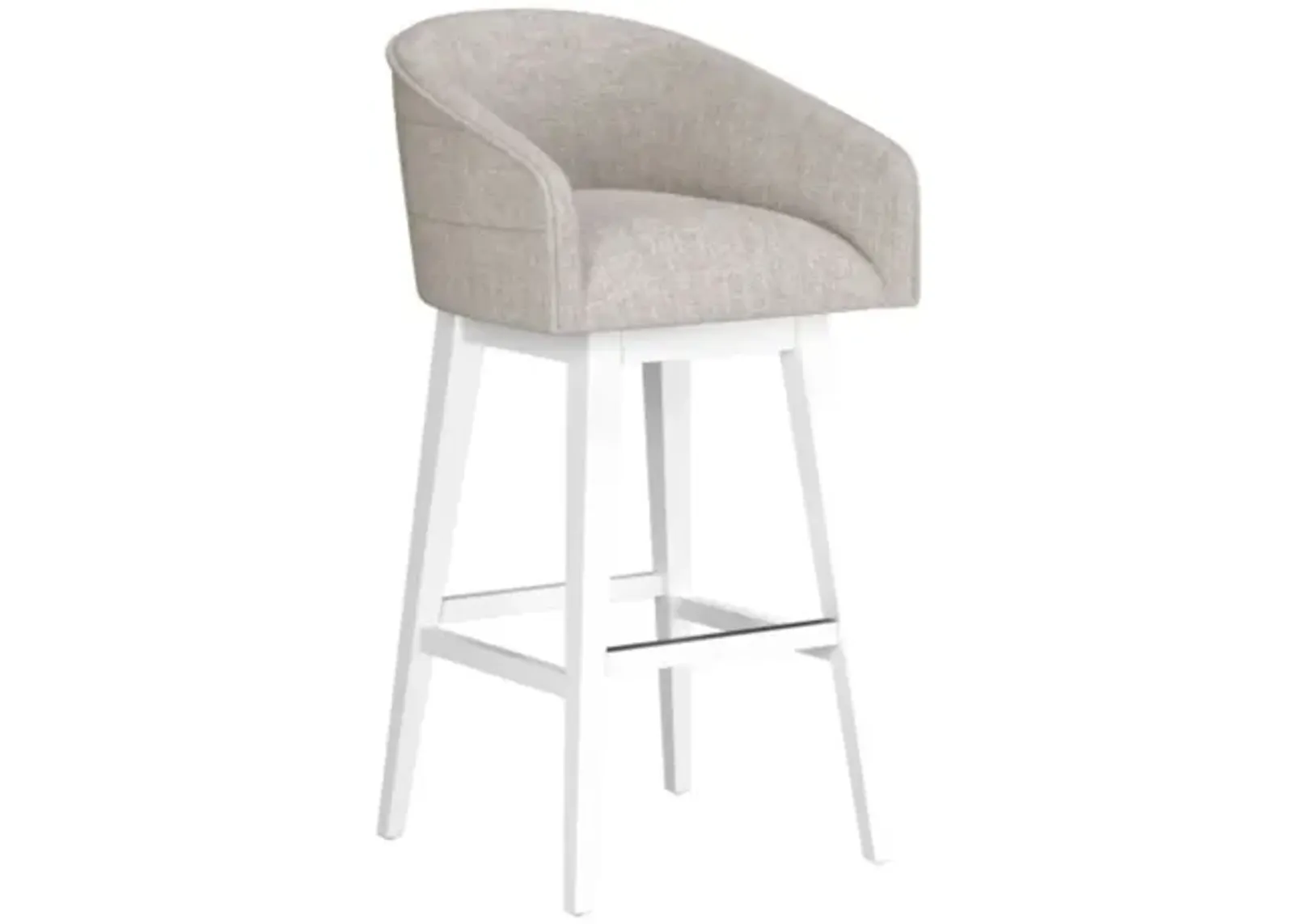 Barrel Oatmeal Seat + White Adjustable Swivel Base