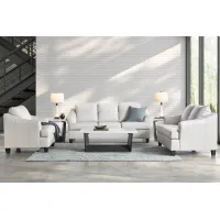 Wells Coconut Leather Sofa + Chair
