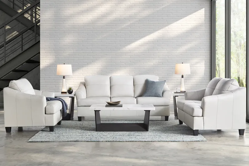 Wells Coconut Leather Sofa + Chair