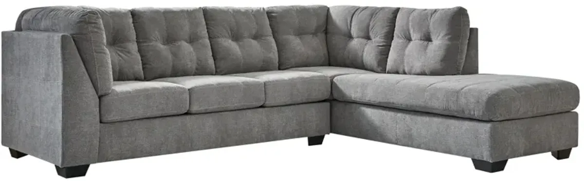 Milo Grey 2-Piece Sectional with Right Arm Facing Chaise + Ottoman