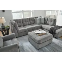 Milo Grey 2-Piece Sectional with Right Arm Facing Chaise + Ottoman