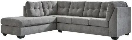 Milo Grey 2-Piece Sectional with Left Arm Facing Chaise + Ottoman