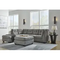 Milo Grey 2-Piece Sectional with Left Arm Facing Chaise + Ottoman