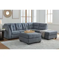 Milo Blue 2-Piece Sectional with Right Arm Facing Chaise + Ottoman
