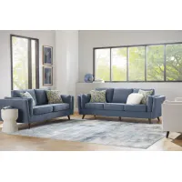 Arlington Blue Sofa + Loveseat