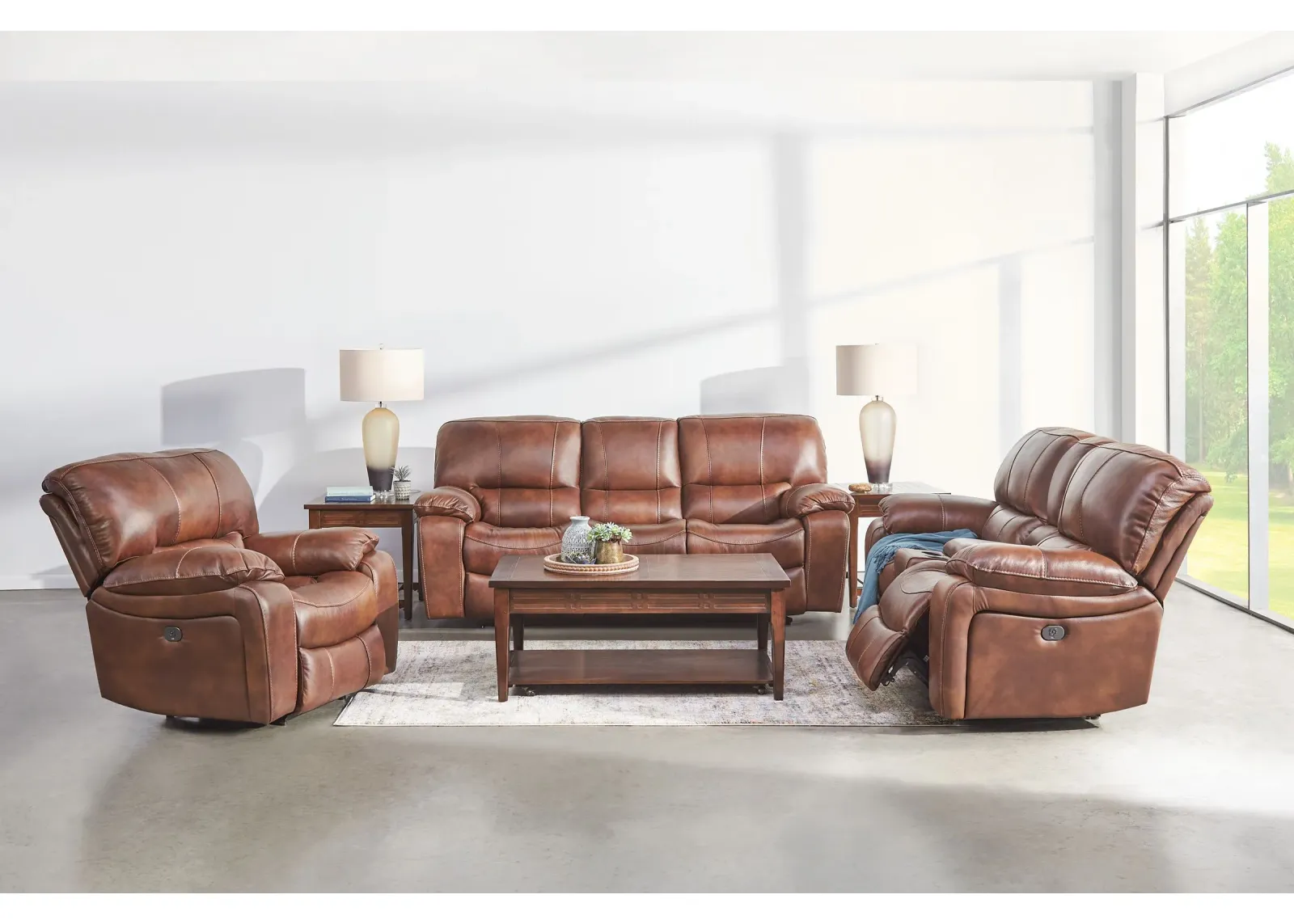 Dutton Dual Power Reclining Sofa + Recliner