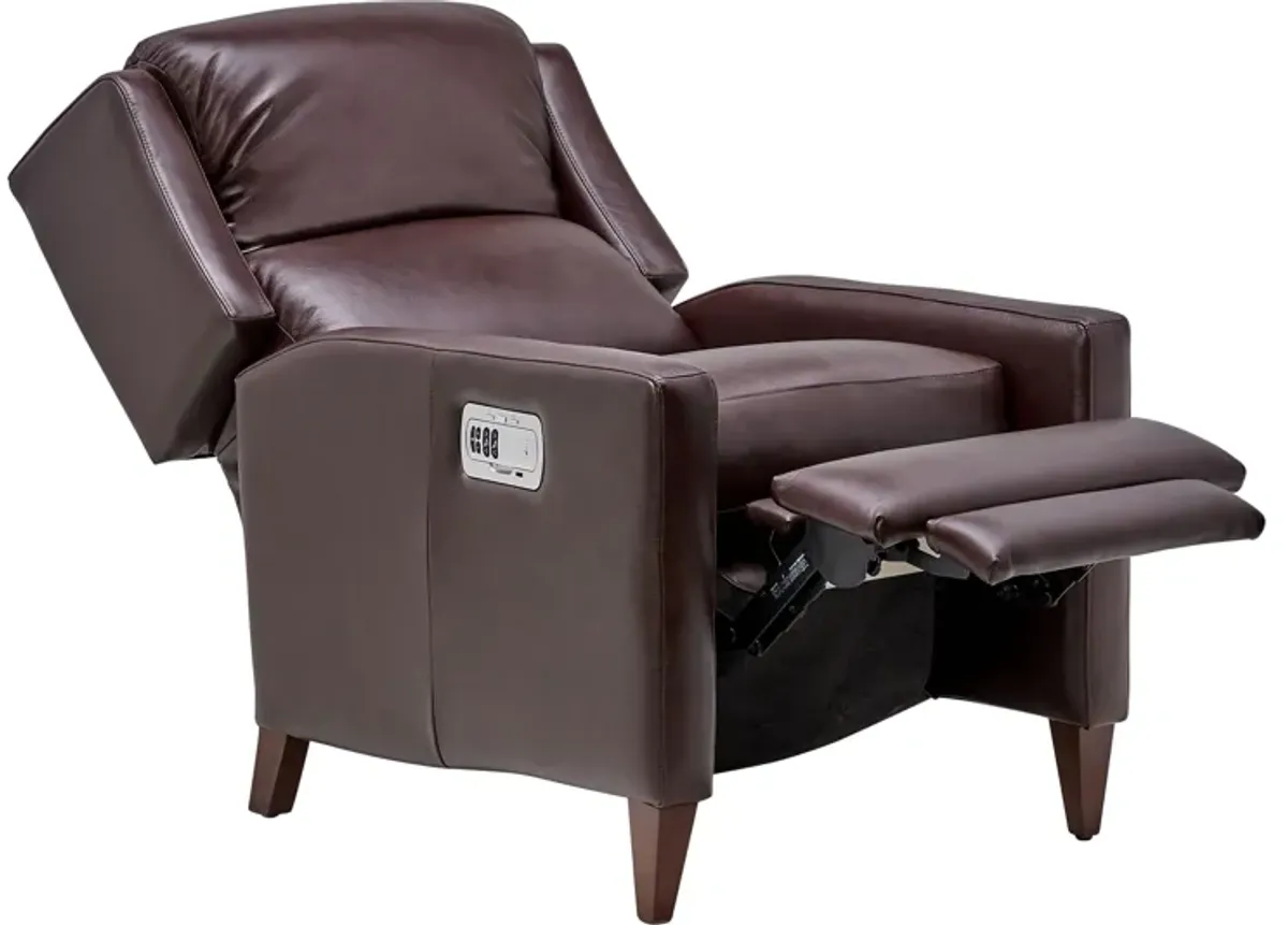 Dante Brown Leather Dual Power Hi-Leg Recliner by La-Z-Boy