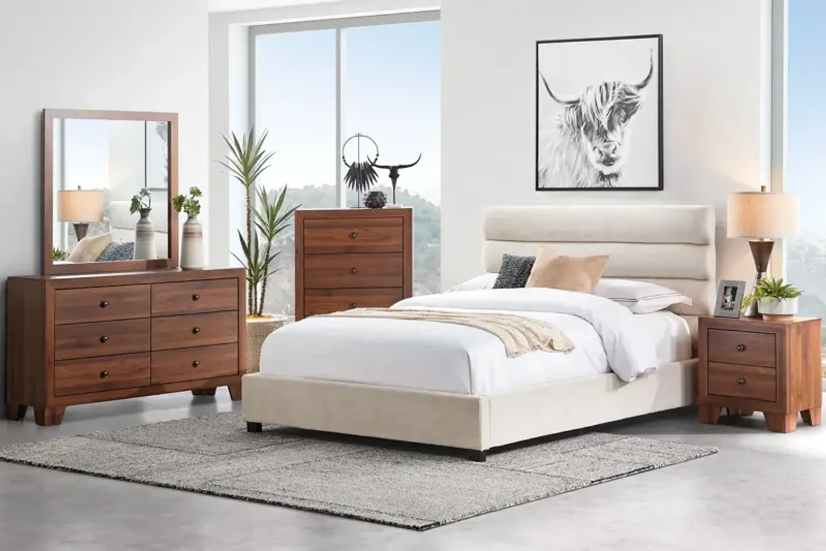 Bobbi Cream Queen Upholstered Bed