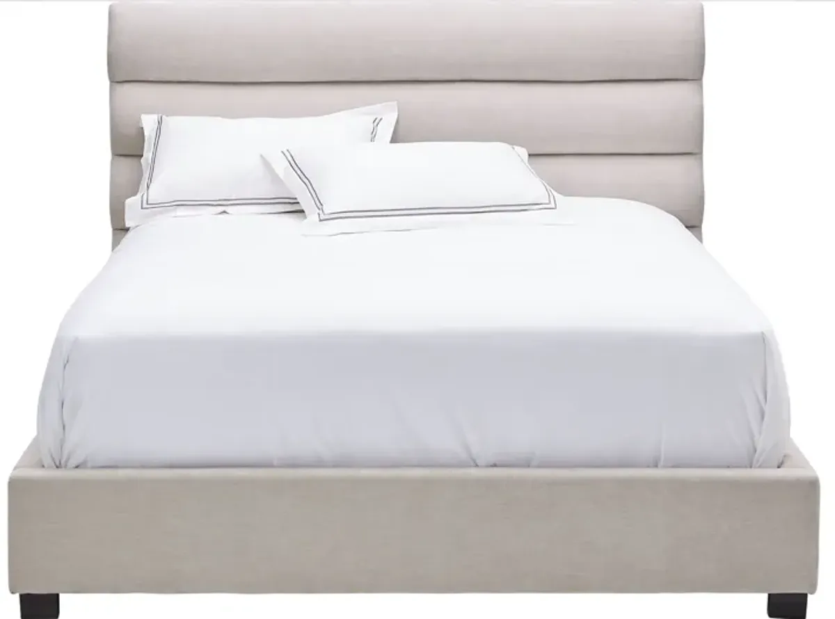 Bobbi Cream King Upholstered bed