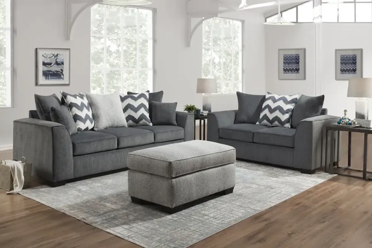 Chevron Grey Loveseat