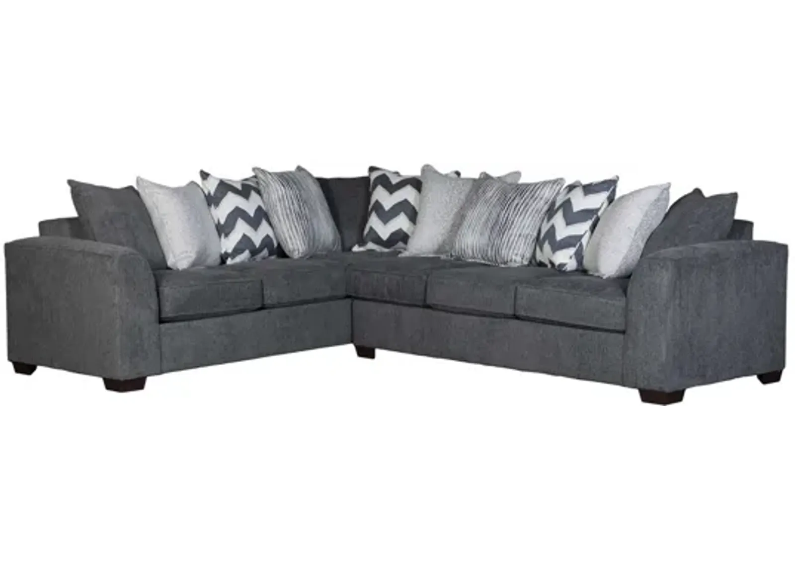 Chevron Grey 2-Piece Sectional