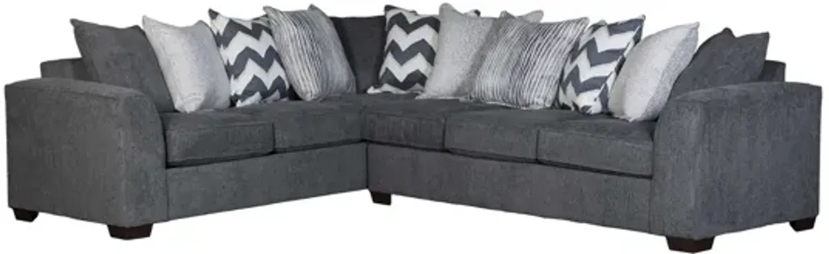 Chevron Grey 2-Piece Sectional