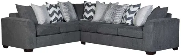 Chevron Grey 2-Piece Sectional