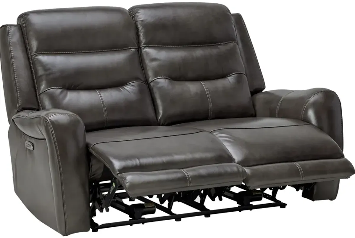 Bryant Leather Dual Power Reclining Loveseat