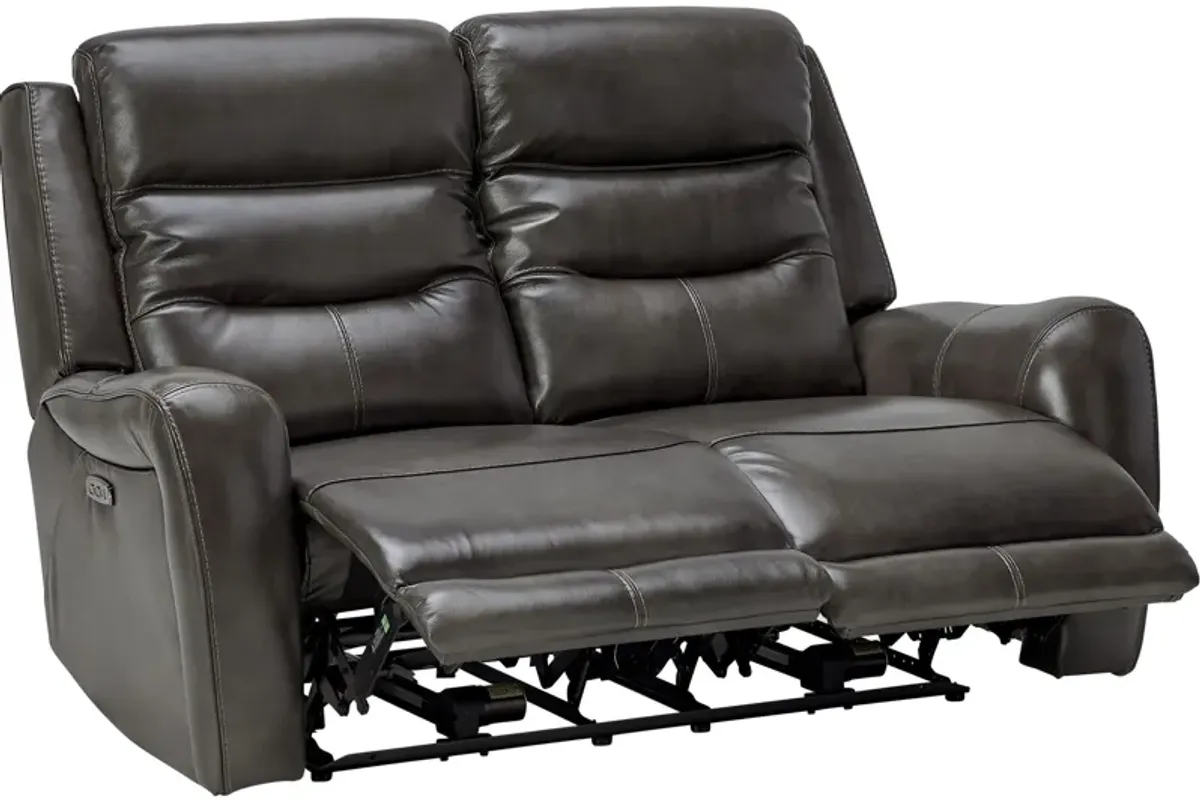 Bryant Leather Dual Power Reclining Loveseat