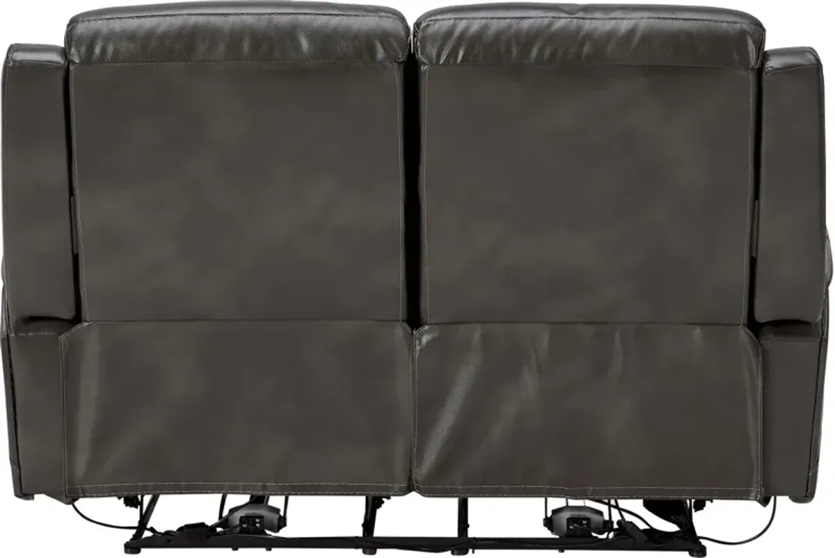 Bryant Leather Dual Power Reclining Loveseat